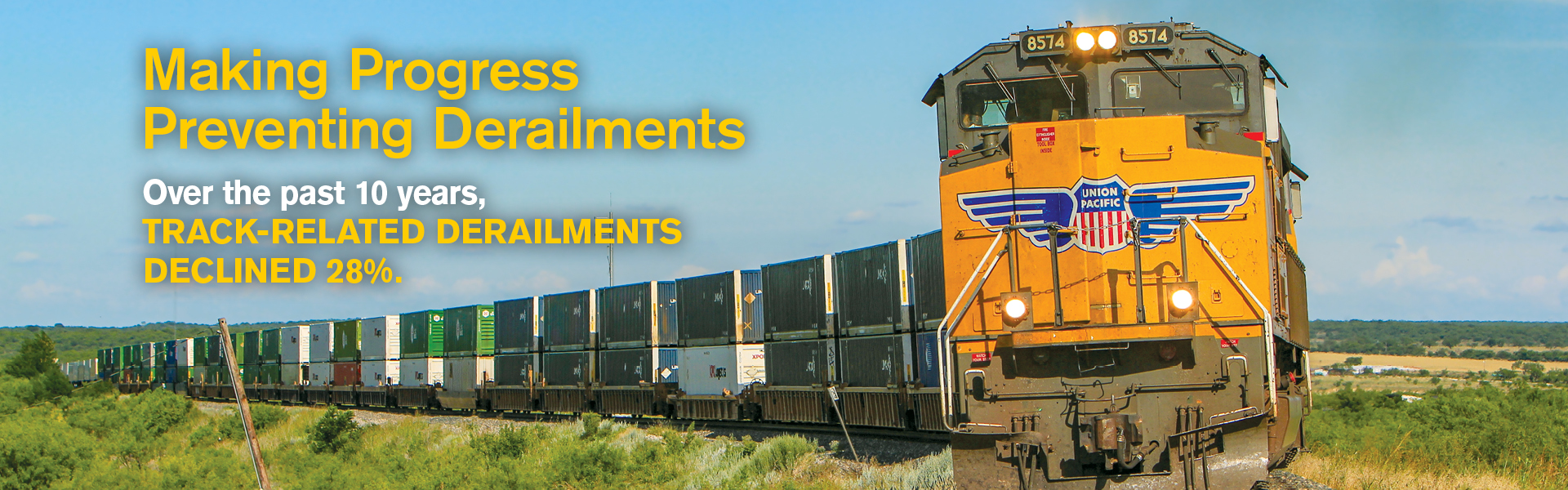 Over the past 10 years, track-related derailments declined 28%.