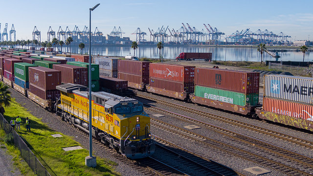 Locomotive with cargo